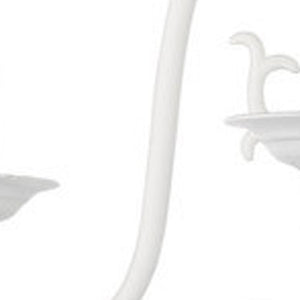 HomeRoots White Twelve-Light Dimmable Chandelier - Elegant Modern Design with Durable Steel Shades & Ambiance Control 687561