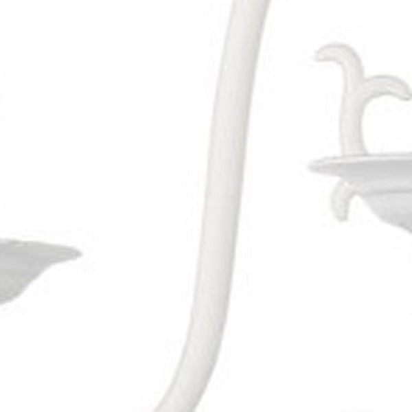 HomeRoots White Twelve-Light Dimmable Chandelier - Elegant Modern Design with Durable Steel Shades & Ambiance Control 687561