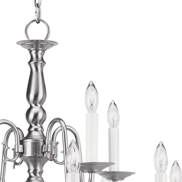 HomeRoots Twelve Light Dimmable Chandelier - Modern Steel Shades for Stylish Ambiance in Any Room 687564