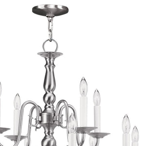HomeRoots Twelve Light Dimmable Chandelier - Modern Steel Shades for Stylish Ambiance in Any Room 687564