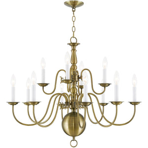 HomeRoots Twelve Light Dimmable Chandelier - Modern Cylinder Design with Adjustable Warm Lighting for Any Space 687567