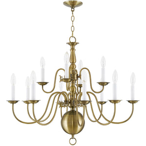 HomeRoots Twelve Light Dimmable Chandelier - Modern Cylinder Design with Adjustable Warm Lighting for Any Space 687567