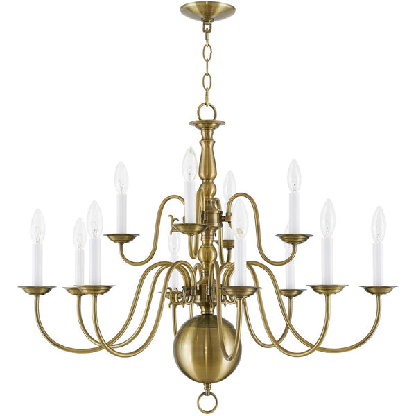 HomeRoots Twelve Light Dimmable Chandelier - Modern Cylinder Design with Adjustable Warm Lighting for Any Space 687567