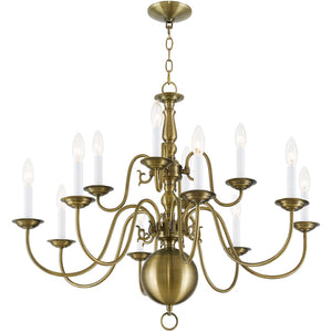 HomeRoots Twelve Light Dimmable Chandelier - Modern Cylinder Design with Adjustable Warm Lighting for Any Space 687567