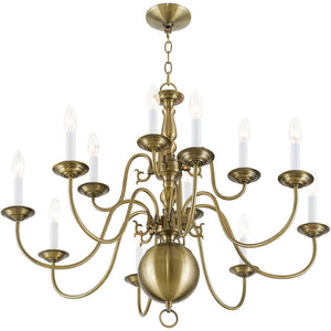 HomeRoots Twelve Light Dimmable Chandelier - Modern Cylinder Design with Adjustable Warm Lighting for Any Space 687567