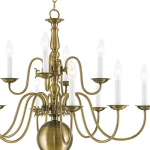 HomeRoots Twelve Light Dimmable Chandelier - Modern Cylinder Design with Adjustable Warm Lighting for Any Space 687567