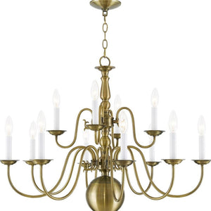 HomeRoots Twelve Light Dimmable Chandelier - Modern Cylinder Design with Adjustable Warm Lighting for Any Space 687567