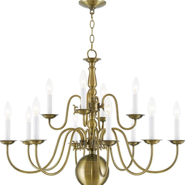 HomeRoots Twelve Light Dimmable Chandelier - Modern Cylinder Design with Adjustable Warm Lighting for Any Space 687567