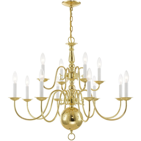 HomeRoots Twelve Light Dimmable Chandelier - Modern Cylindrical Shades for Bright, Adjustable Illumination 687568