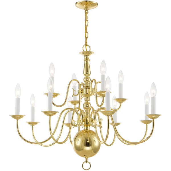 HomeRoots Twelve Light Dimmable Chandelier - Modern Cylindrical Shades for Bright, Adjustable Illumination 687568