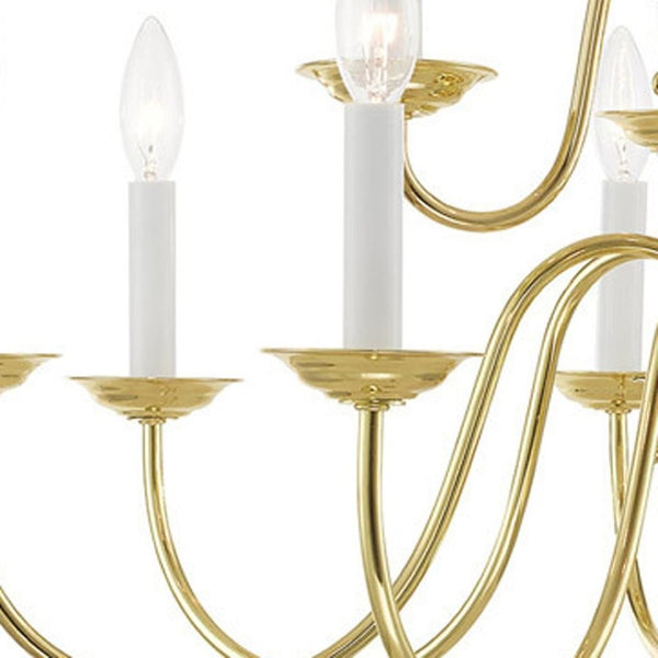 HomeRoots Twelve Light Dimmable Chandelier - Modern Cylindrical Shades for Bright, Adjustable Illumination 687568