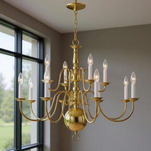 HomeRoots Twelve Light Dimmable Chandelier - Modern Cylindrical Shades for Bright, Adjustable Illumination 687568