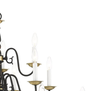 HomeRoots Black Multi-Light Dimmable Chandelier - Modern Cylindrical Shades for Elegant Ambient Lighting 687572