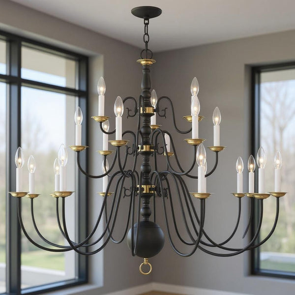 HomeRoots Black Multi-Light Dimmable Chandelier - Modern Cylindrical Shades for Elegant Ambient Lighting 687572