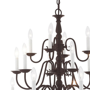 HomeRoots Bronze Multi-Light Dimmable Chandelier - Elegant Cylinder Design for Stylish Illumination & Warmth 687573