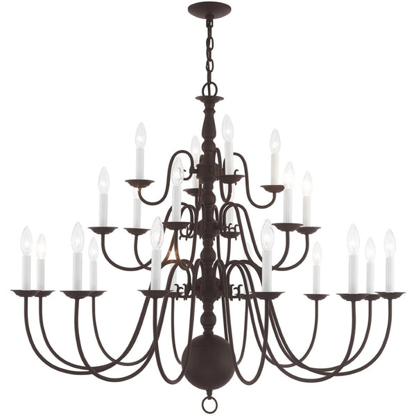 HomeRoots Bronze Multi-Light Dimmable Chandelier - Elegant Cylinder Design for Stylish Illumination & Warmth 687573