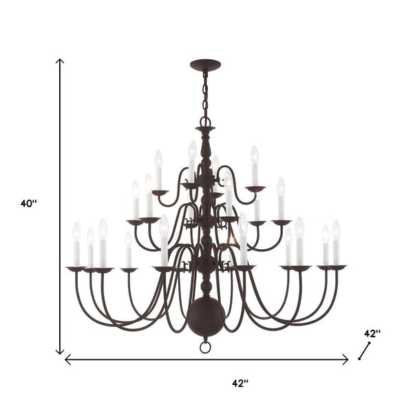 HomeRoots Bronze Multi-Light Dimmable Chandelier - Elegant Cylinder Design for Stylish Illumination & Warmth 687573