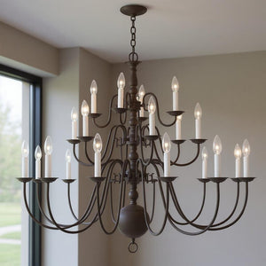 HomeRoots Bronze Multi-Light Dimmable Chandelier - Elegant Cylinder Design for Stylish Illumination & Warmth 687573