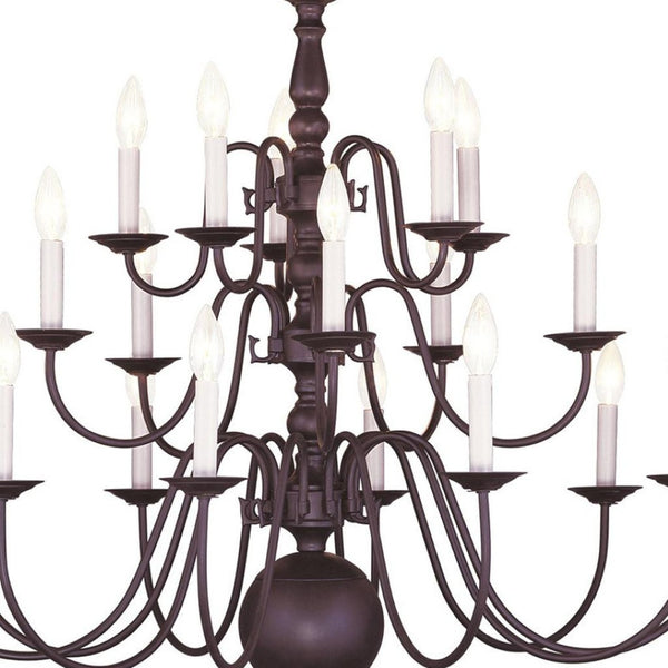HomeRoots Bronze Multi-Light Dimmable Chandelier with Cylinder Shades - Elegant Lighting for Any Space 687577