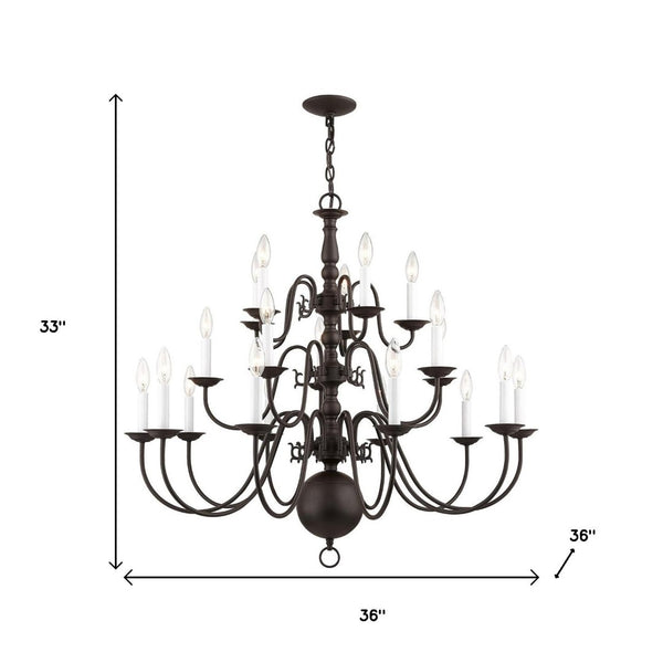 HomeRoots Bronze Multi-Light Dimmable Chandelier with Cylinder Shades - Elegant Lighting for Any Space 687577