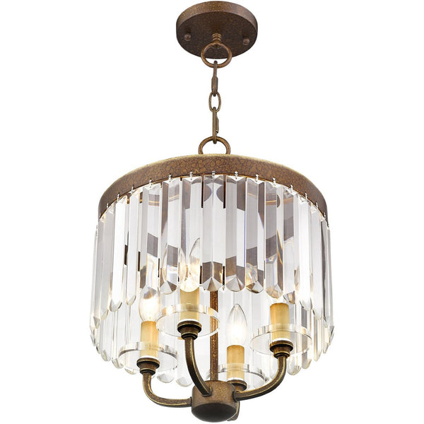 HomeRoots Four Light Dimmable Chandelier - Modern Cylinder Shades for Adjustable Brightness & Sleek Style 687578