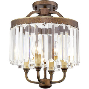 HomeRoots Four Light Dimmable Chandelier - Modern Cylinder Shades for Adjustable Brightness & Sleek Style 687578