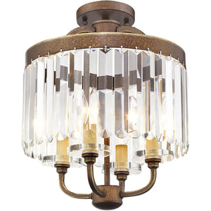 HomeRoots Four Light Dimmable Chandelier - Modern Cylinder Shades for Adjustable Brightness & Sleek Style 687578
