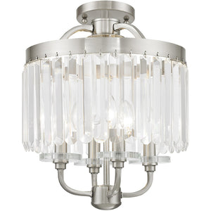 HomeRoots Four Light Dimmable Chandelier - Modern Steel Design with Cylinder Shades for Versatile Home Lighting 687579