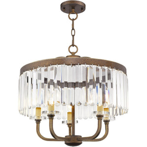 HomeRoots Five Light Dimmable Chandelier - Modern Cylinder Shade Fixture for Stylish Home Ambiance & Design 687580