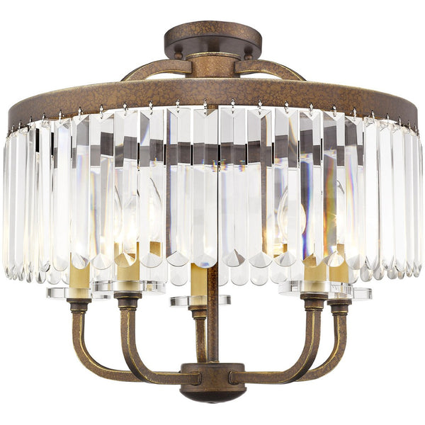HomeRoots Five Light Dimmable Chandelier - Modern Cylinder Shade Fixture for Stylish Home Ambiance & Design 687580