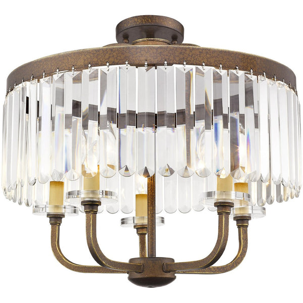 HomeRoots Five Light Dimmable Chandelier - Modern Cylinder Shade Fixture for Stylish Home Ambiance & Design 687580