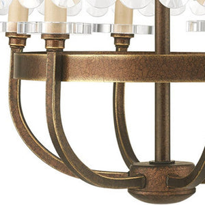 HomeRoots Six Light Dimmable Chandelier – Modern Steel Shades for Adjustable Ambiance in Dining & Living Spaces 687581