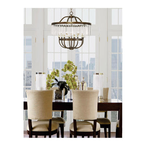 HomeRoots Eight Light Dimmable Chandelier - Modern Cylinder Shades for Elegant Ambiance in Any Room 687583