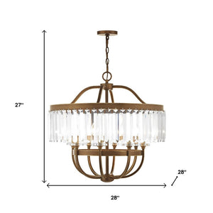 HomeRoots Eight Light Dimmable Chandelier - Modern Cylinder Shades for Elegant Ambiance in Any Room 687583