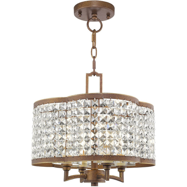 HomeRoots Four Light Dimmable Chandelier - Modern Steel Shades for Stylish Ambiance in Any Room 687586