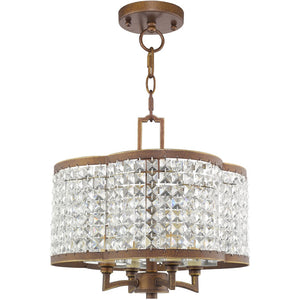 HomeRoots Four Light Dimmable Chandelier - Modern Steel Shades for Stylish Ambiance in Any Room 687586