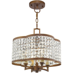 HomeRoots Four Light Dimmable Chandelier - Modern Steel Shades for Stylish Ambiance in Any Room 687586