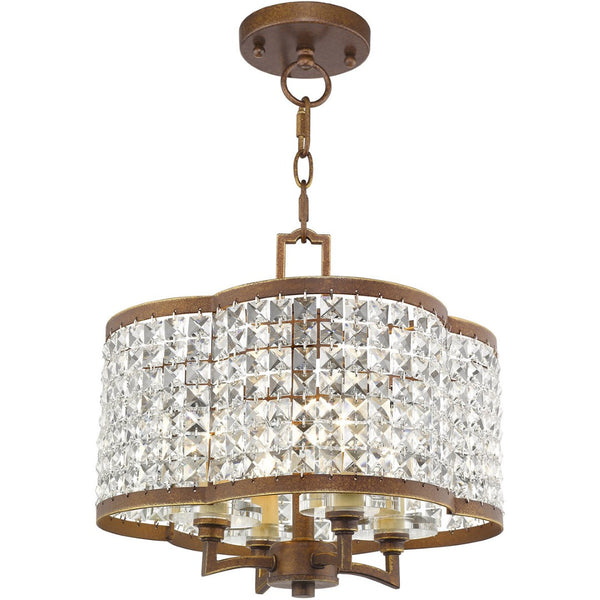 HomeRoots Four Light Dimmable Chandelier - Modern Steel Shades for Stylish Ambiance in Any Room 687586