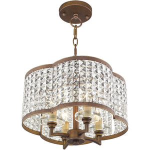 HomeRoots Four Light Dimmable Chandelier - Modern Steel Shades for Stylish Ambiance in Any Room 687586