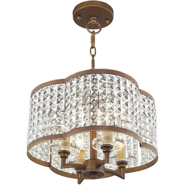 HomeRoots Four Light Dimmable Chandelier - Modern Steel Shades for Stylish Ambiance in Any Room 687586