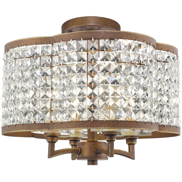 HomeRoots Four Light Dimmable Chandelier - Modern Steel Shades for Stylish Ambiance in Any Room 687586