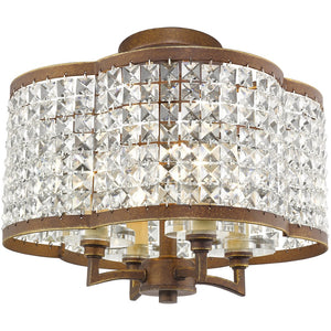 HomeRoots Four Light Dimmable Chandelier - Modern Steel Shades for Stylish Ambiance in Any Room 687586