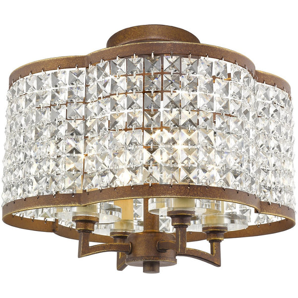 HomeRoots Four Light Dimmable Chandelier - Modern Steel Shades for Stylish Ambiance in Any Room 687586