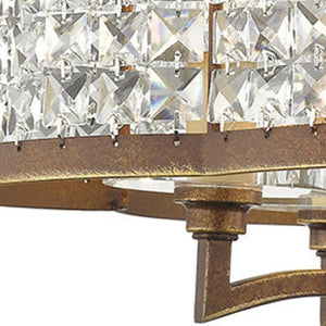 HomeRoots Four Light Dimmable Chandelier - Modern Steel Shades for Stylish Ambiance in Any Room 687586