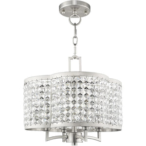 HomeRoots Four Light Dimmable Chandelier - Modern Cylinder Shades for Elegant Illumination in Any Space 687587
