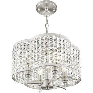 HomeRoots Four Light Dimmable Chandelier - Modern Cylinder Shades for Elegant Illumination in Any Space 687587