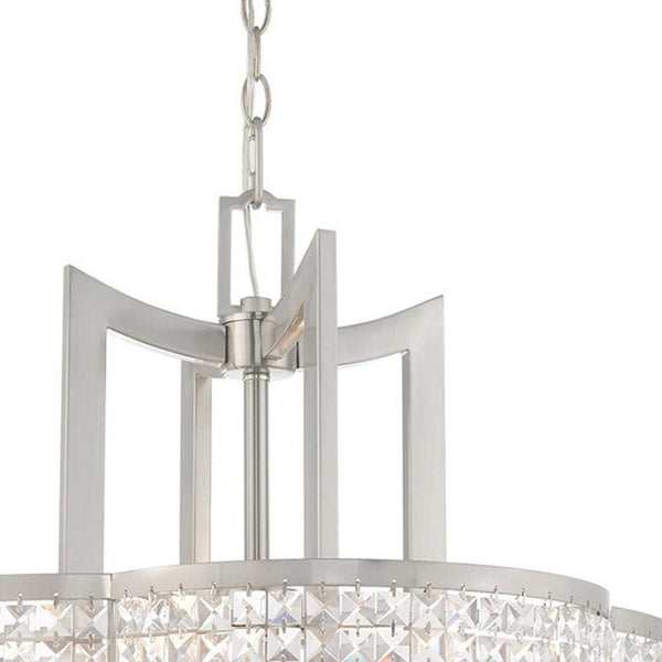HomeRoots Four Light Dimmable Chandelier - Modern Cylinder Shades for Stylish Illumination in Any Room 687589