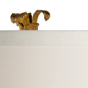 Chelsea House Leaf Antique Gold Wheat Sheaf Lamp With Acrylic Base And Off-White Drum Shade — Farmhouse Accent 68759