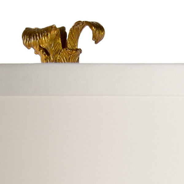 Chelsea House Leaf Antique Gold Wheat Sheaf Lamp With Acrylic Base And Off-White Drum Shade — Farmhouse Accent 68759