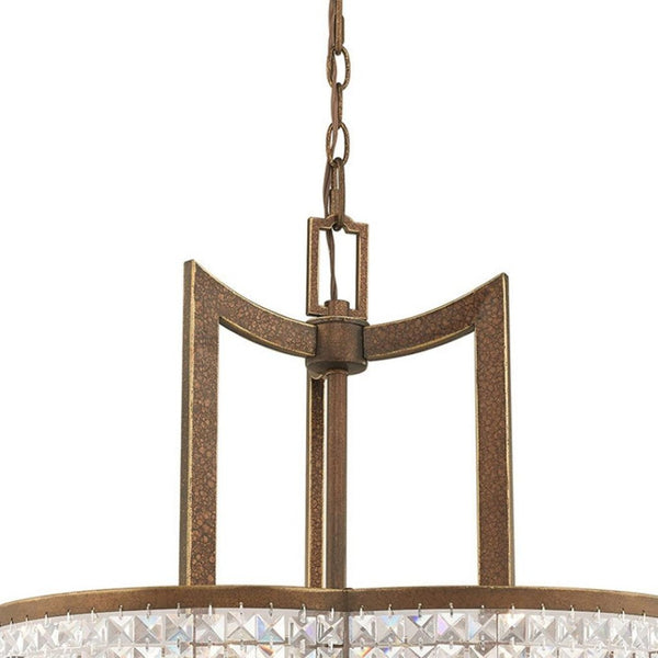 HomeRoots Six Light Dimmable Chandelier - Modern Cylinder Shades for Versatile Ambiance in Any Room 687591
